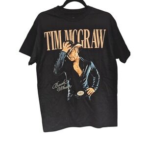 Tim McGraw Back When Graphic T Shirt Black Medium Country Music Tour